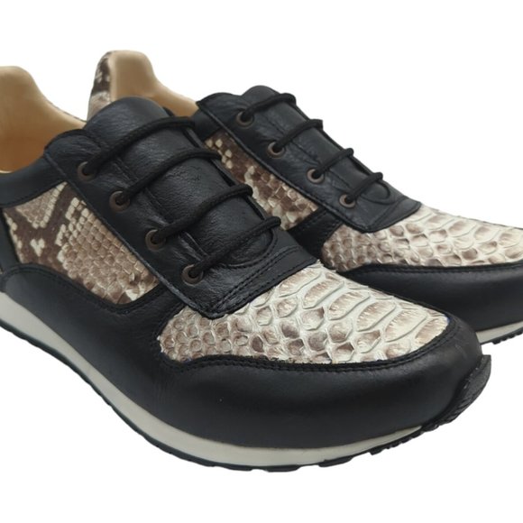 Black & Natural Python Sneaker - Picture 3 of 9